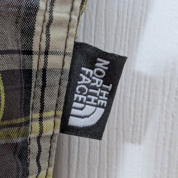 The North Face Men's Plaid Yellow and Tan Short Sleeve Button-Up Shirt - Picture 11 of 11